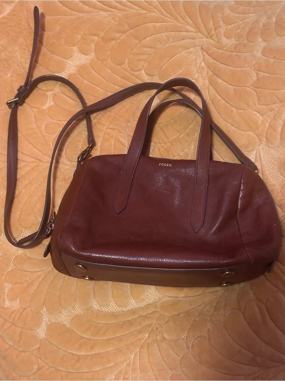 Fossil Sydney Satchel Crossbody Brown Leather Handbag SHB1978210 NWT $180 F